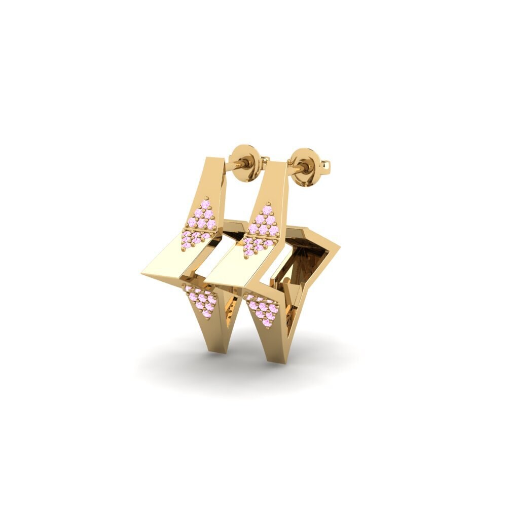 Safira Rosa Brincos Feminino Vammala