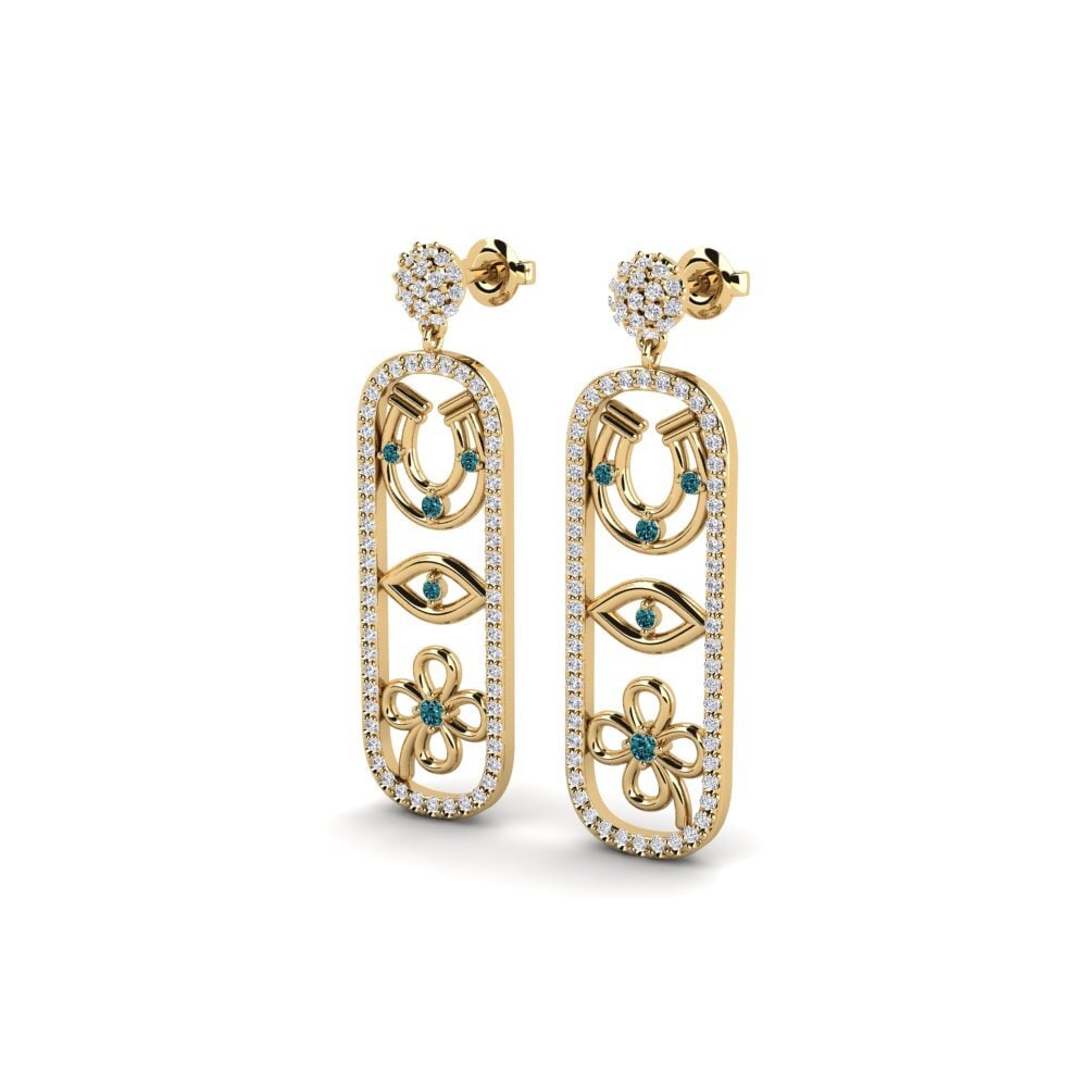 Blue Diamond Women's Earring Vidisha - B