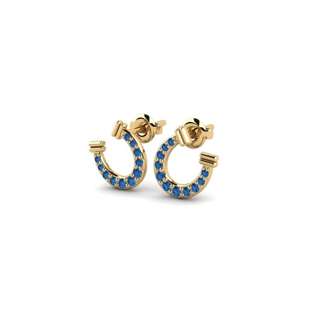 Zircone Bleu Foncé Boucle d'oreille femme Bandiat