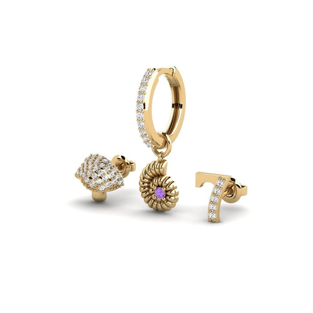 อเมทิสต์ Women's ต่างหู Lagash - SET