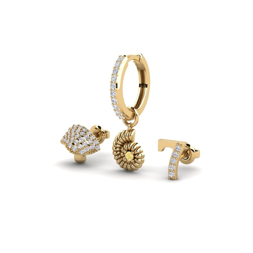 เพชรสีเหลือง Women's ต่างหู Lagash - SET
