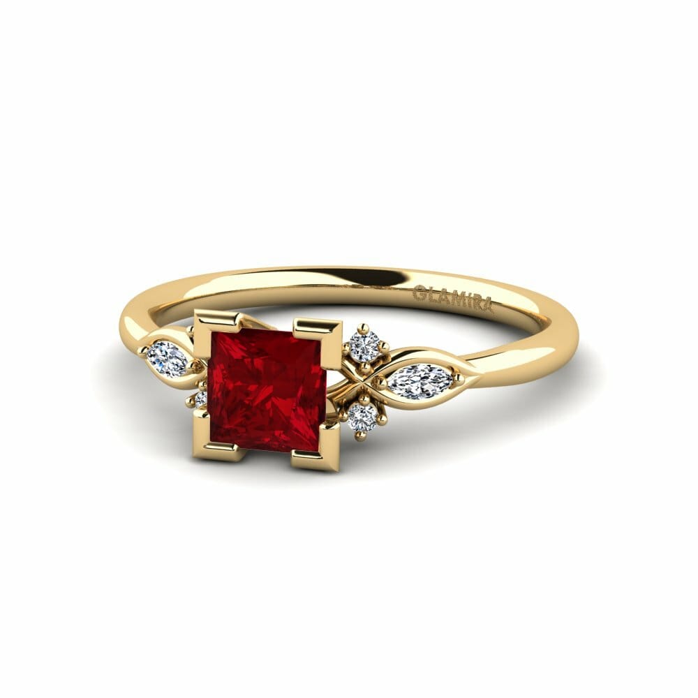 Zircone Rouge Bague de fiançailles Gisu - Princess