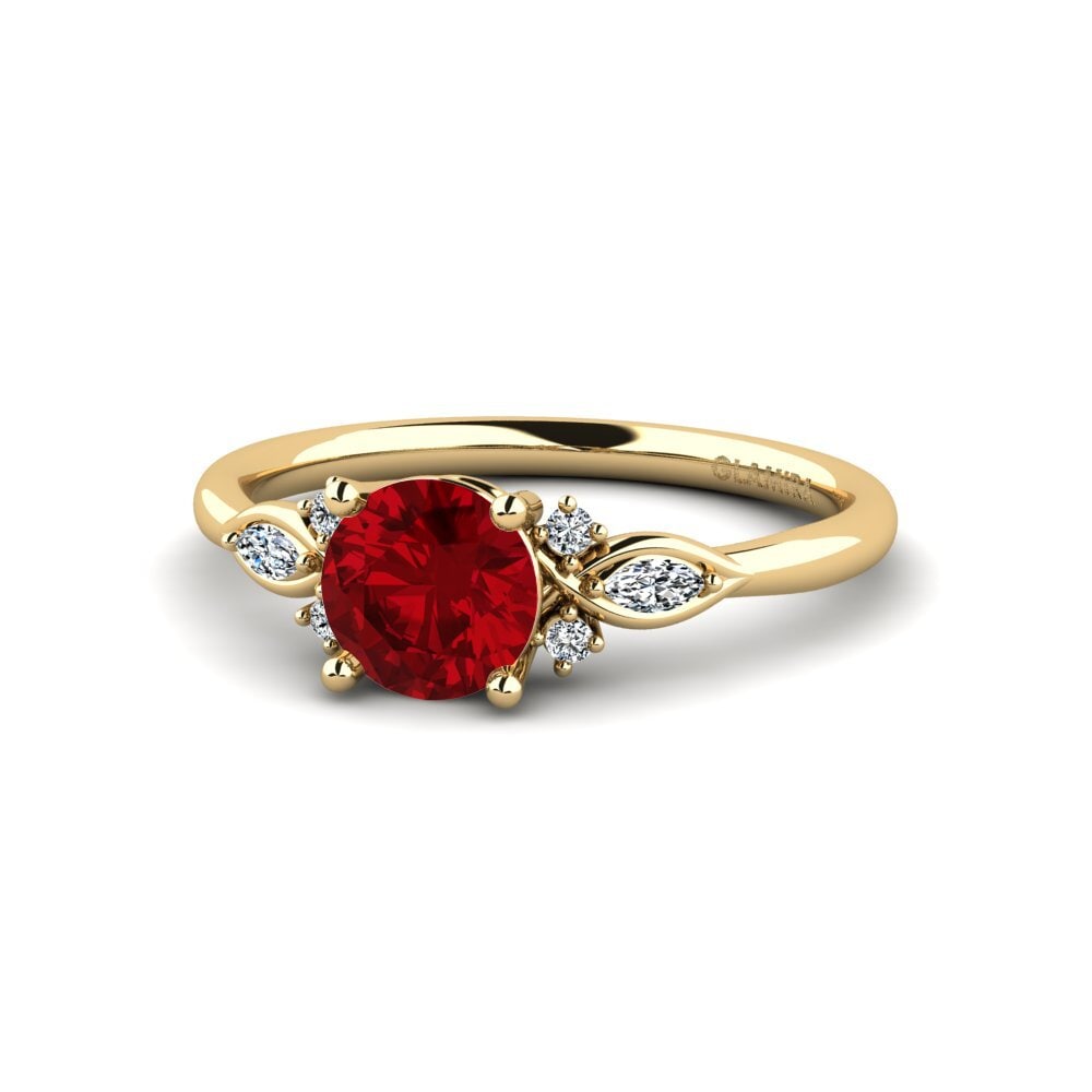 Circonita Roja Anillo de compromiso Gisu - Round