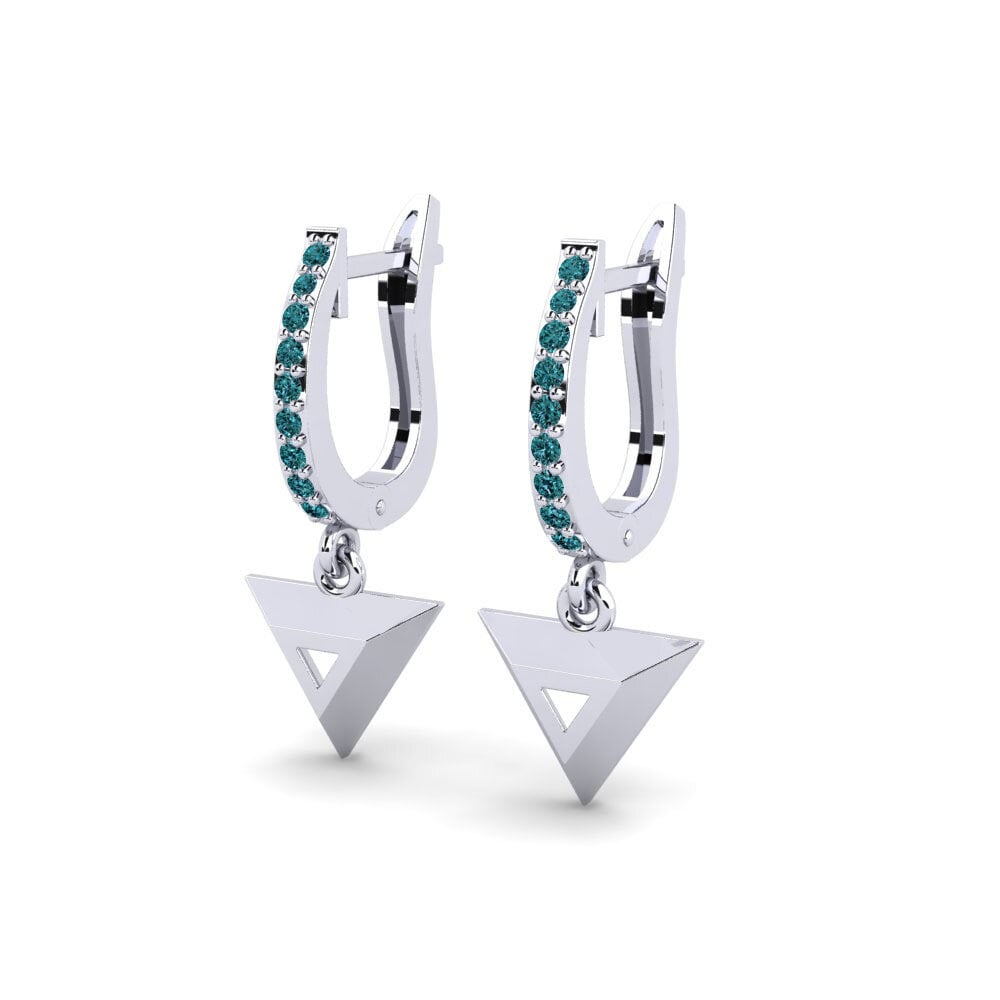 Platino Diamante Azul Pendiente de mujer Havering