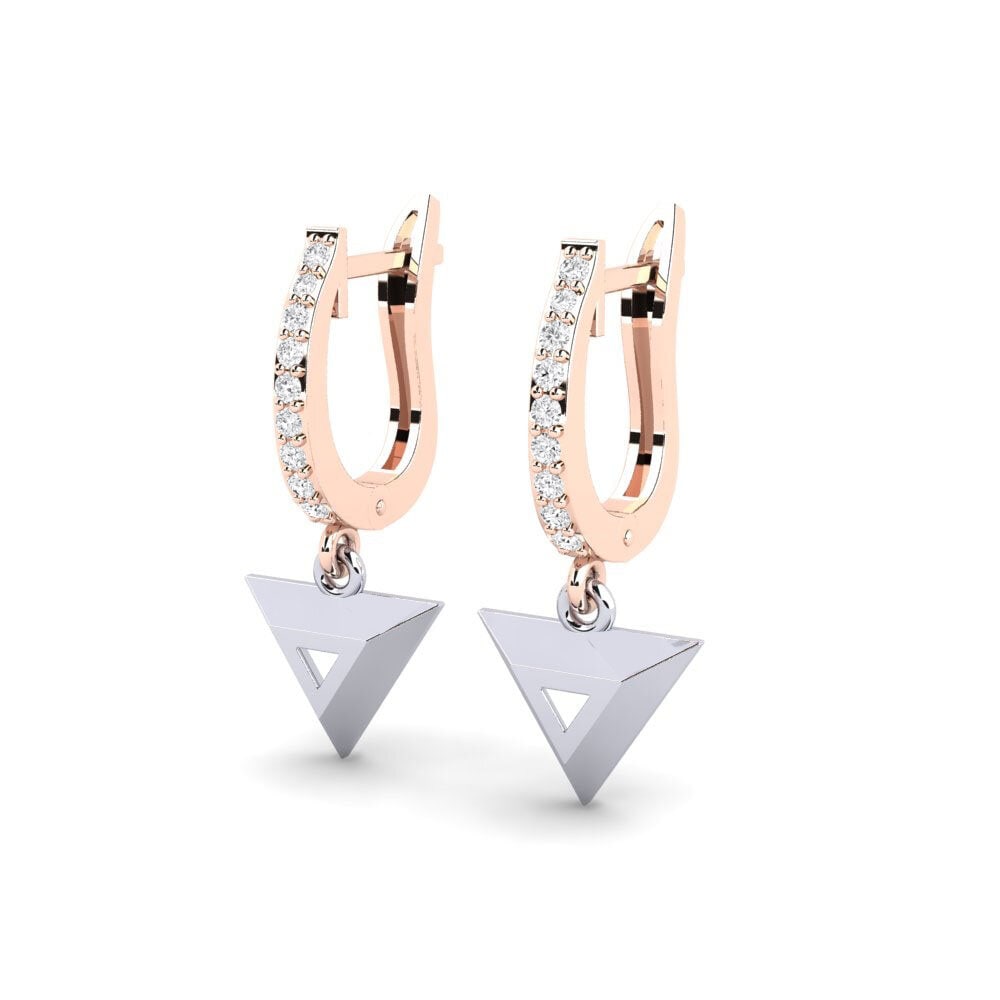 18k Oro Rosa/Blanco Pendiente de mujer Havering