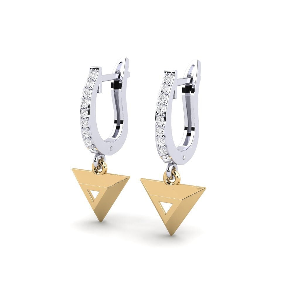 14k Oro Blanco / Amarillo Pendiente de mujer Havering