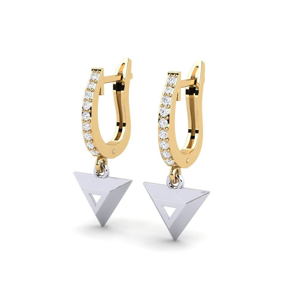 14k Oro Amarillo/Blanco Pendiente de mujer Havering