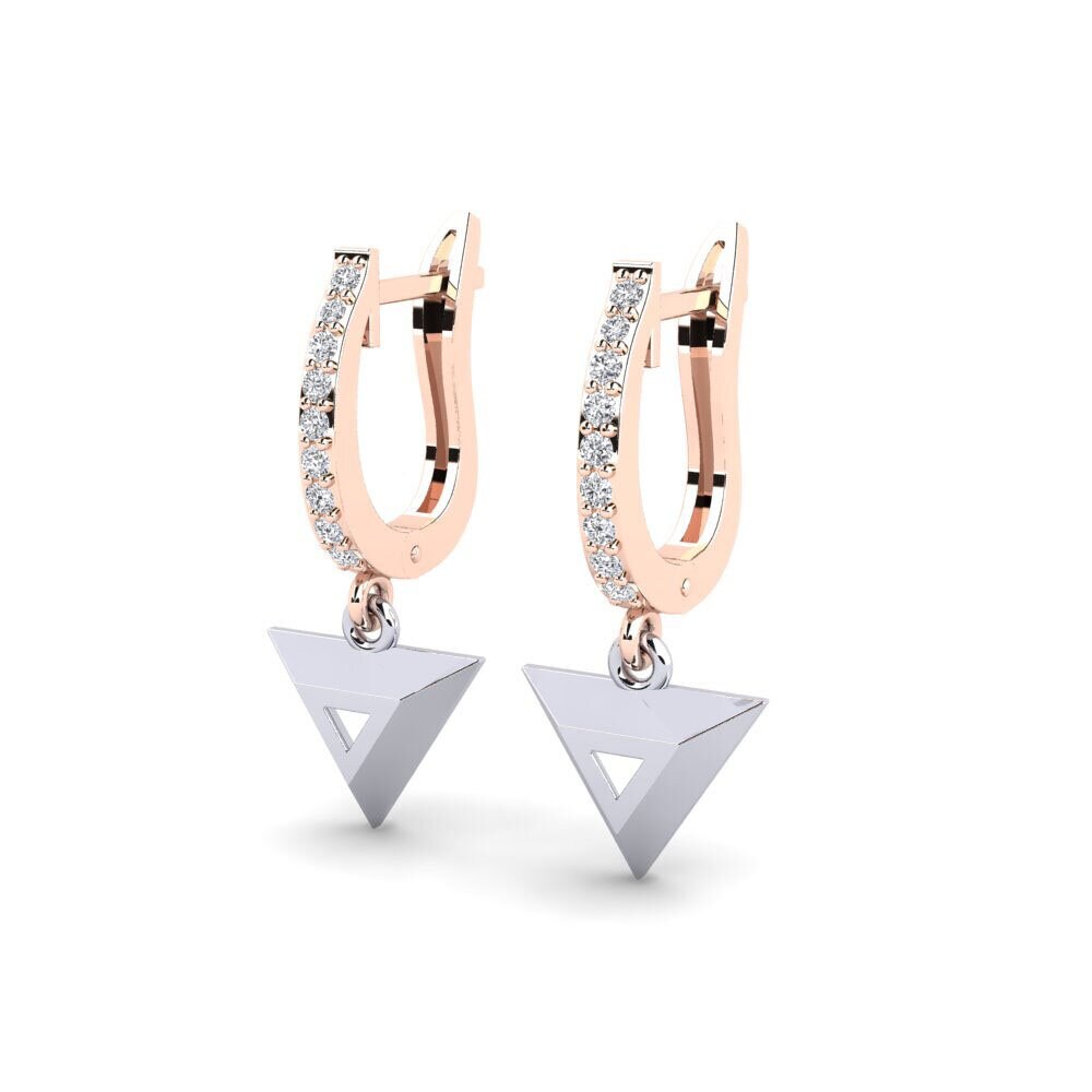 Vermelho & Branco-14K Brincos Feminino Havering