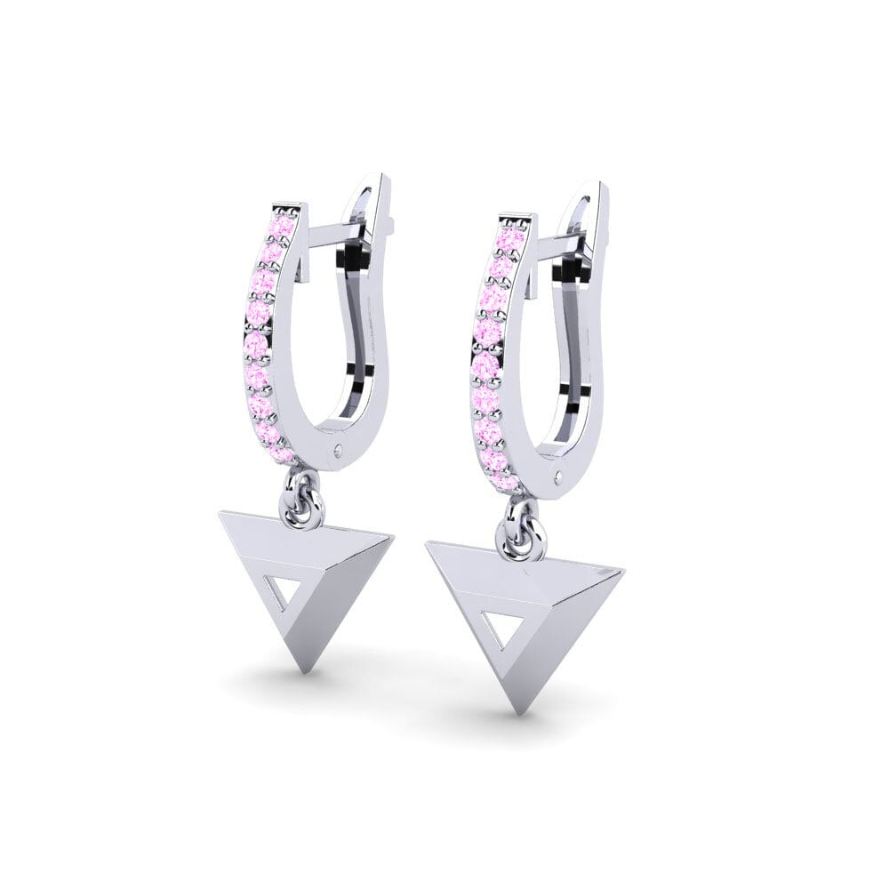 Platino Zafiro Rosado Pendiente de mujer Havering