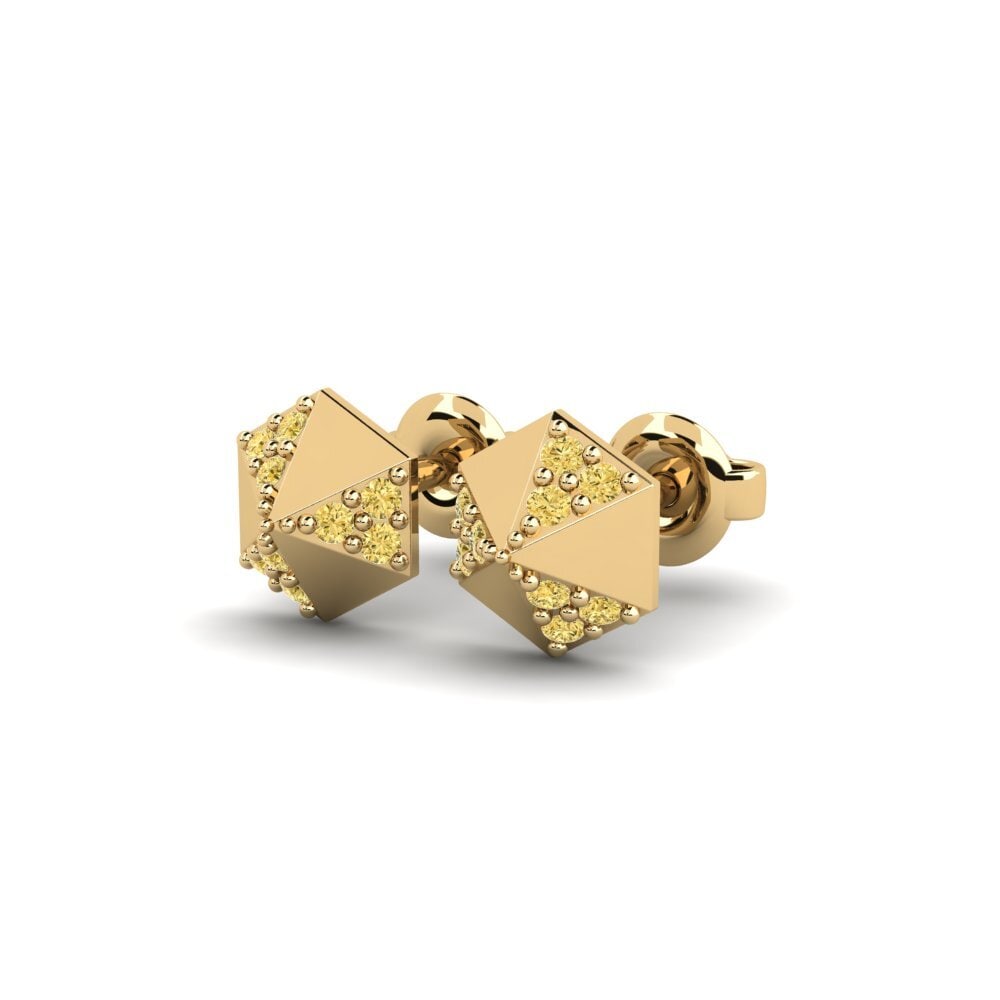 Gele Diamant Dames Oorbellen Hedle