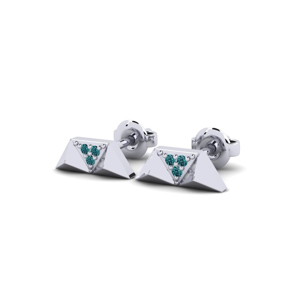 Platino Diamante Azul Pendiente de mujer Hounslow