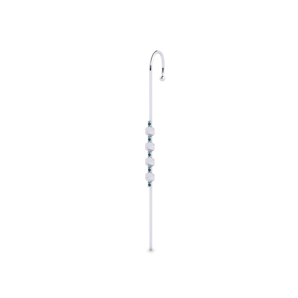 Platino Diamante Azul Perforación de oreja Kaadda