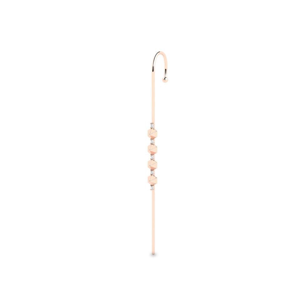 14k Oro Rosa Perforación de oreja Kaadda