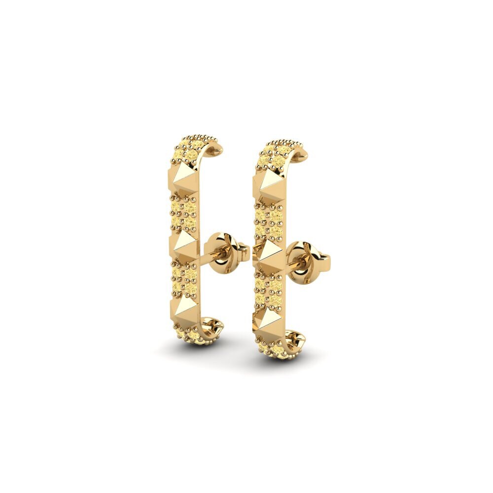Gele Diamant Dames Oorbellen Kehandiran