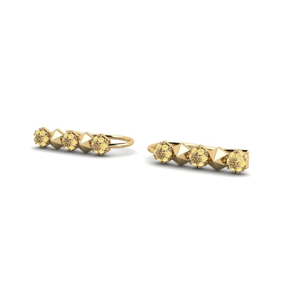 Gele Diamant Dames Oorbellen Kohalolu