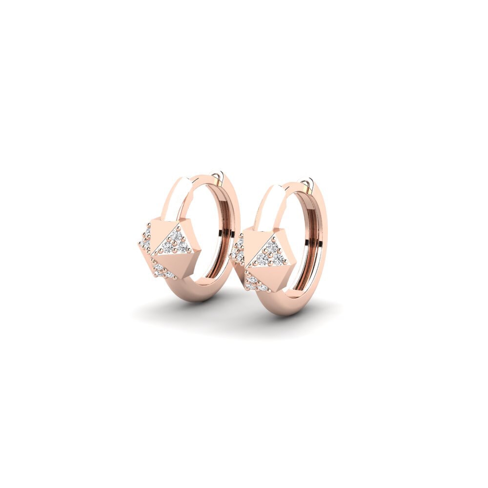 14k Oro Rosa Pendiente de mujer Konektatuta
