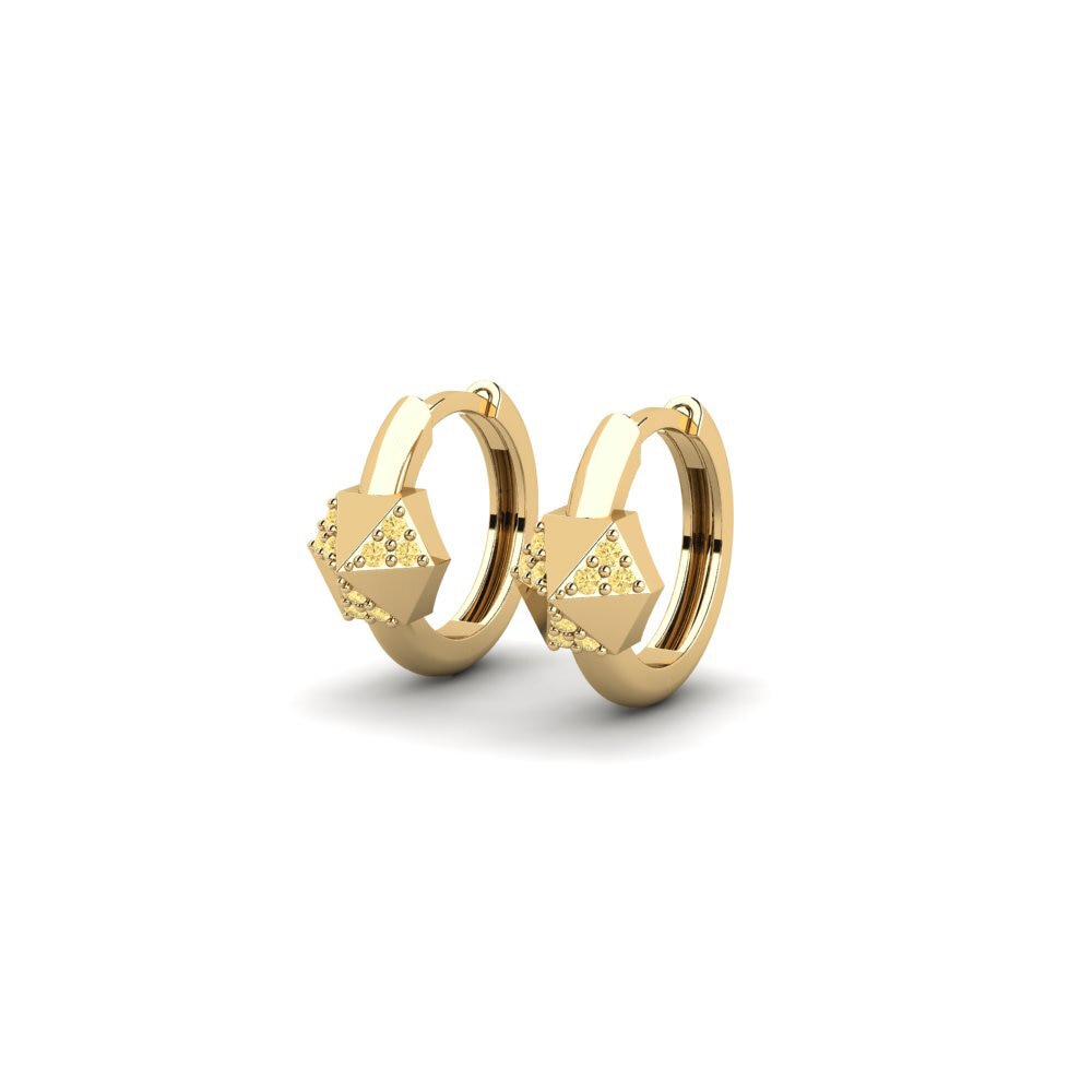 Gele Diamant Dames Oorbellen Konektatuta