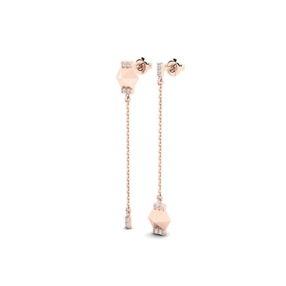 14k Oro Rosa Pendiente de mujer Kozala