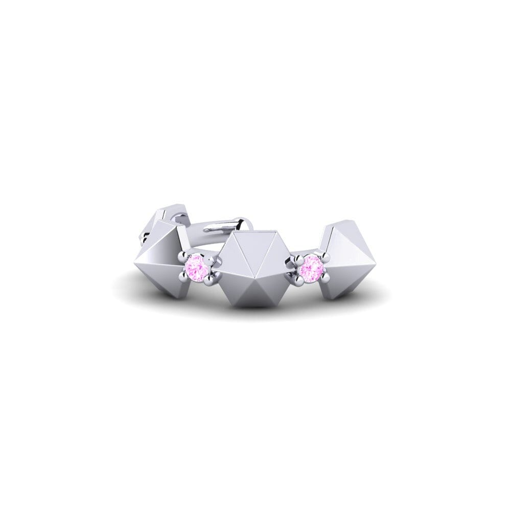 Platino Zafiro Rosado Pendiente de mujer Kukhalapo