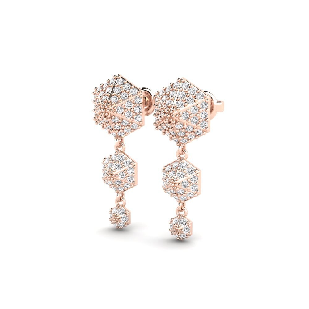 14k Oro Rosa Pendiente de mujer Kuragura