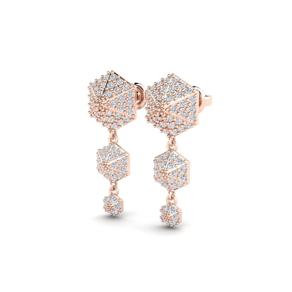 14k Rose Gold Women's Earring Kuragura