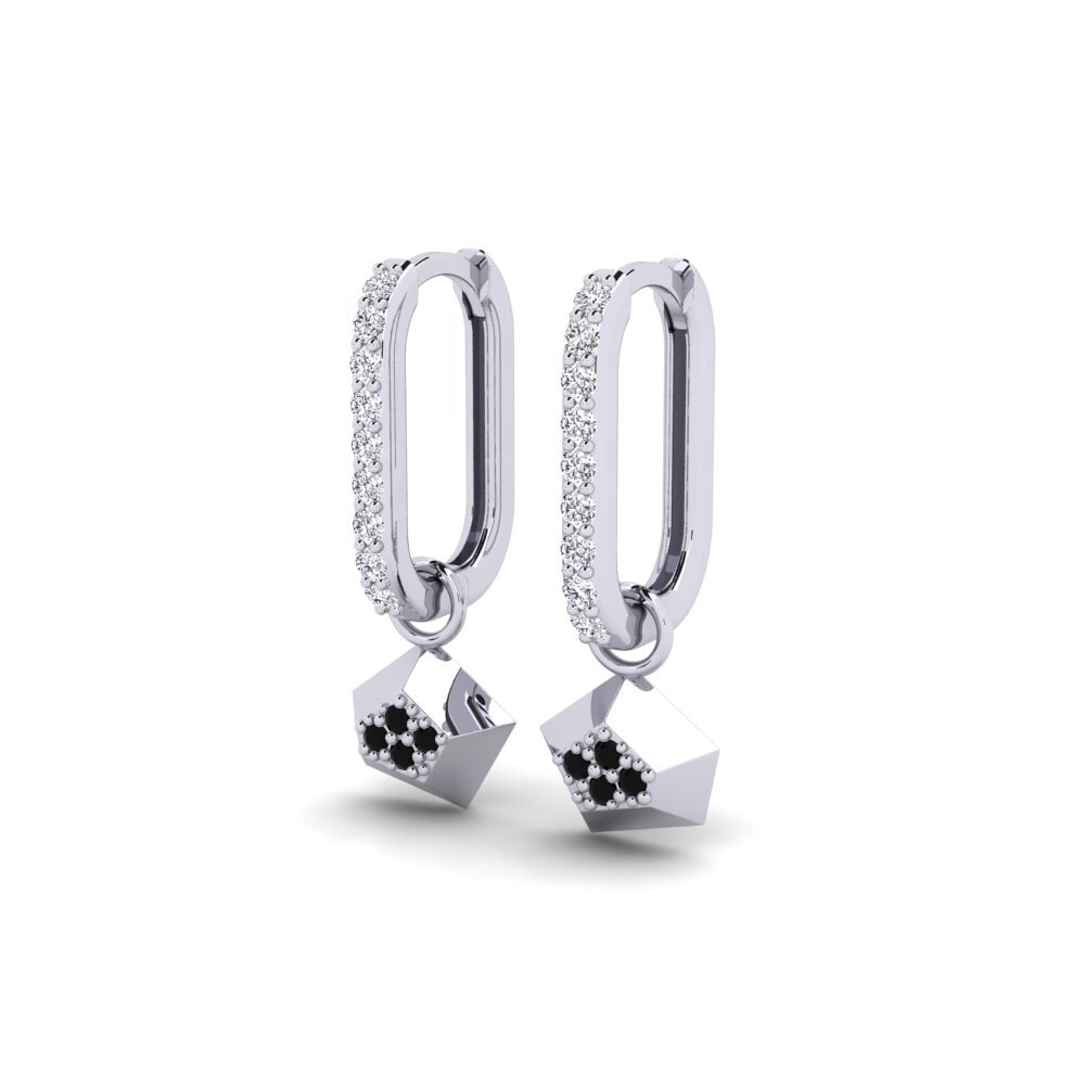 Platino Diamante Negro Pendiente de mujer Majoraxis