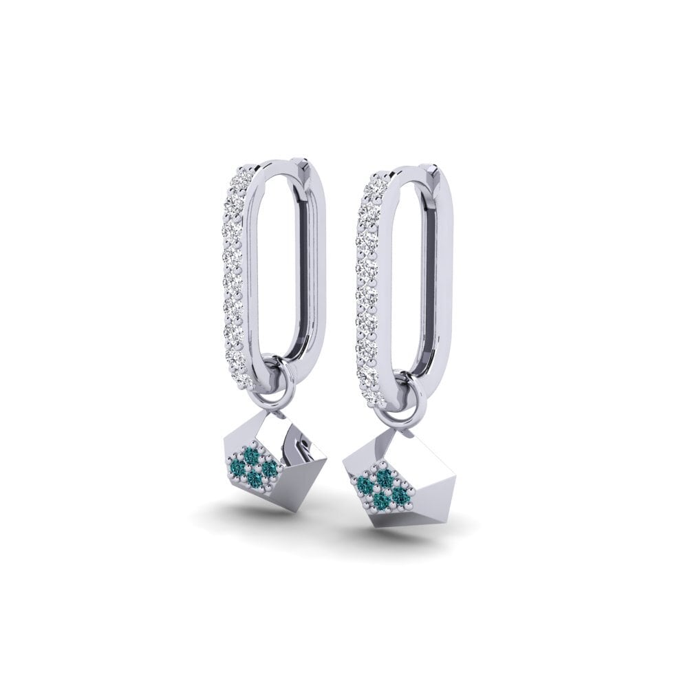 Platino Diamante Azul Pendiente de mujer Majoraxis