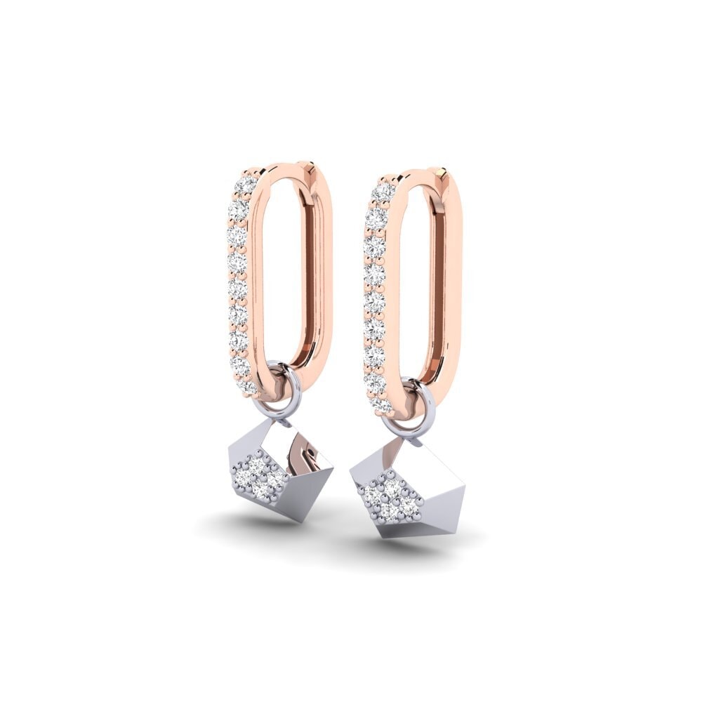 18k Oro Rosa/Blanco Pendiente de mujer Majoraxis