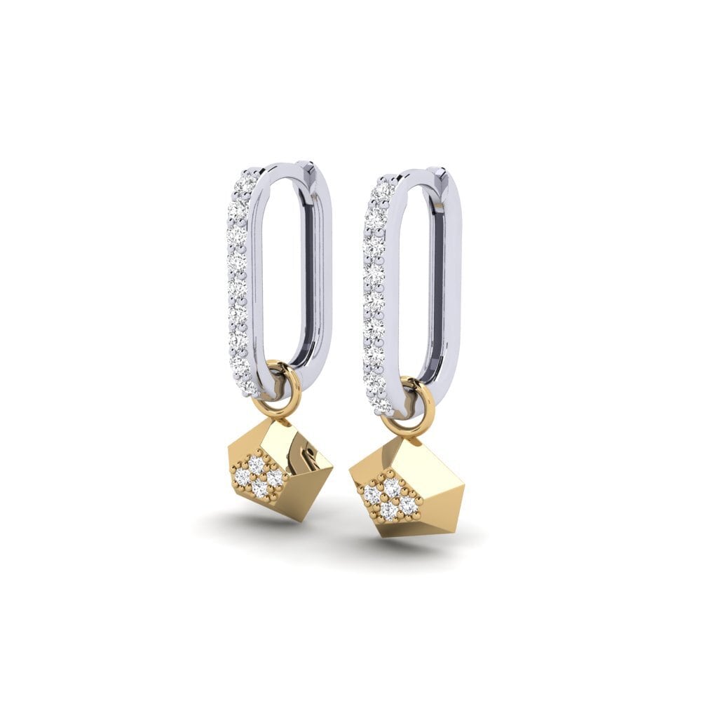 14k Oro Blanco / Amarillo Pendiente de mujer Majoraxis
