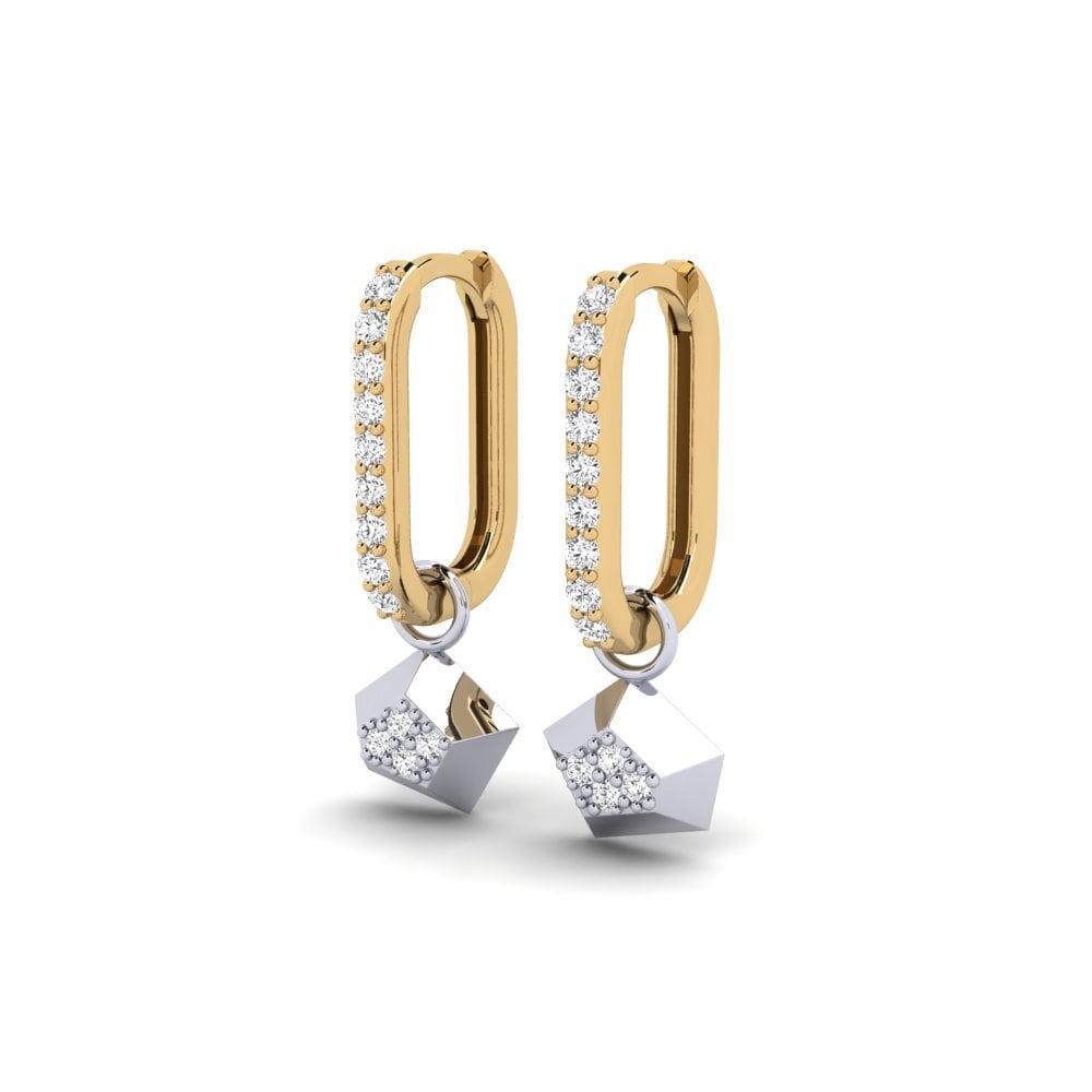 14k Oro Amarillo/Blanco Pendiente de mujer Majoraxis
