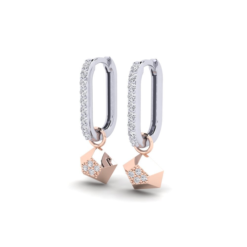 14k White & Rose Gold Women's Earring Majoraxis