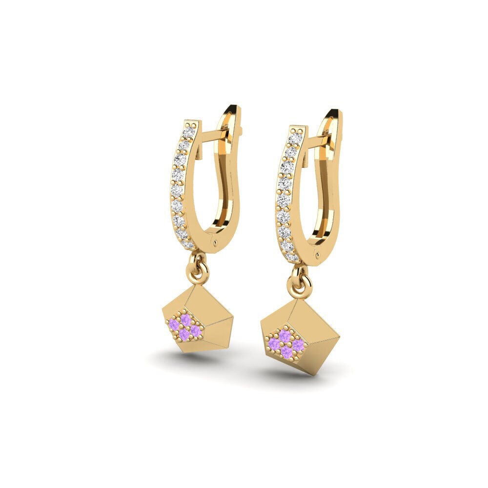 อเมทิสต์ Women's ต่างหู Meteorid