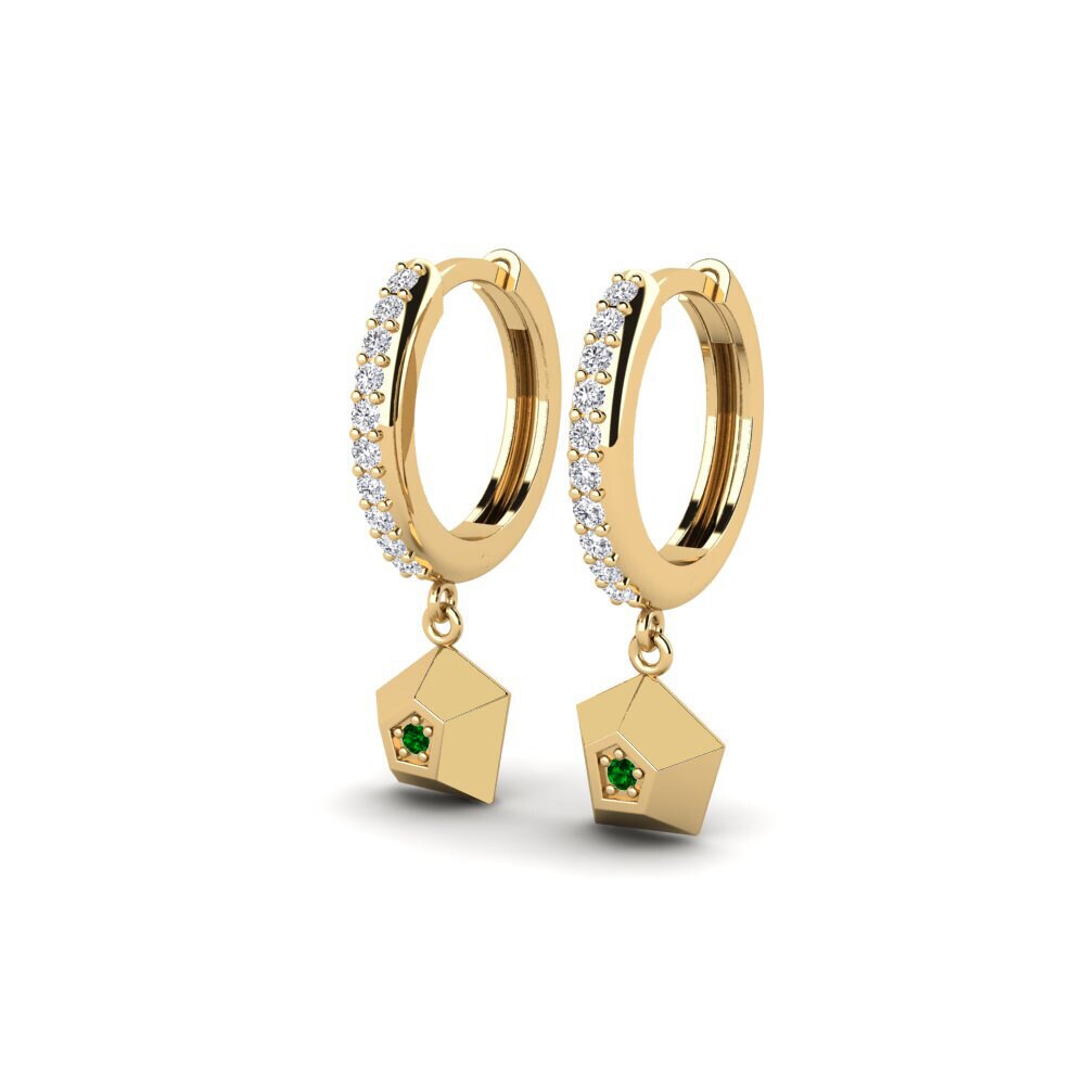 emerald-zirconia Women's ต่างหู Meteorite