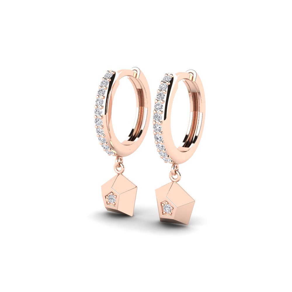 14k Rose Gold Women's Earring Meteorite