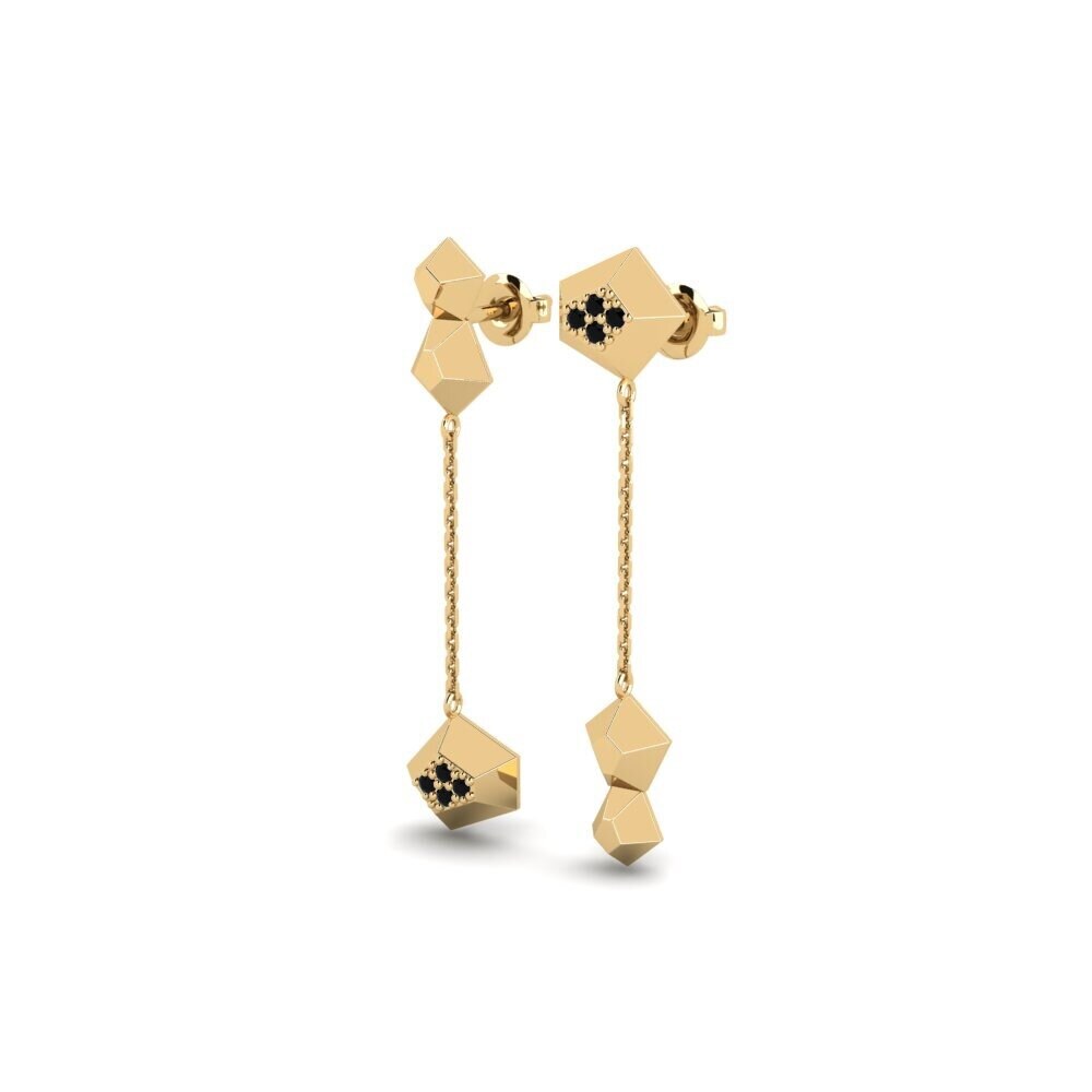 Schwarzer Onyx Damen ohrring Molecule
