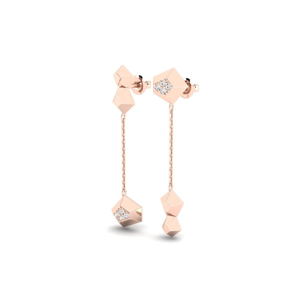 14k Oro Rosa Pendiente de mujer Molecule