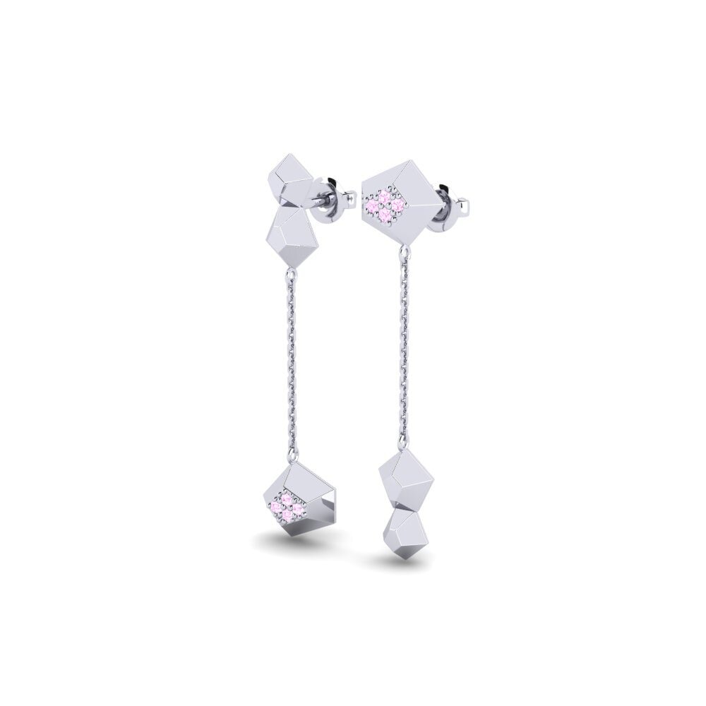 Platino Zafiro Rosado Pendiente de mujer Molecule