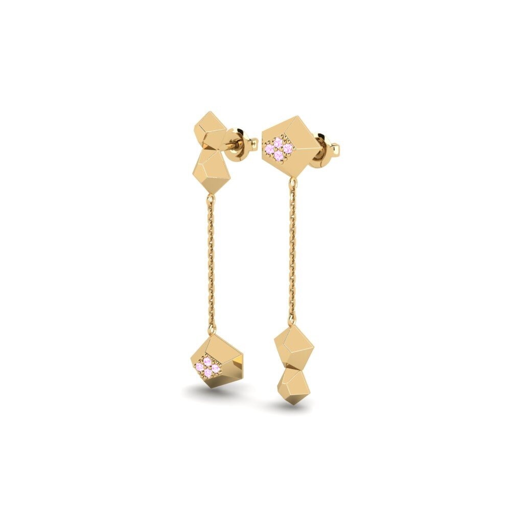 Rosa Saphir Damen ohrring Molecule