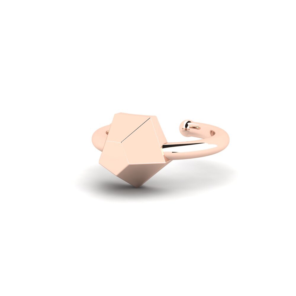 14k Oro Rosa Pendiente Nihonium