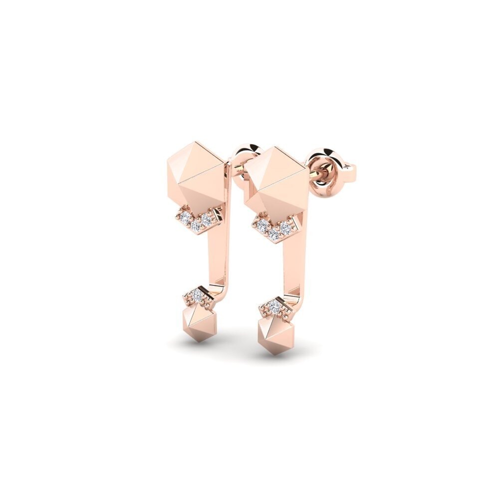 14k Oro Rosa Pendiente de mujer Presensya