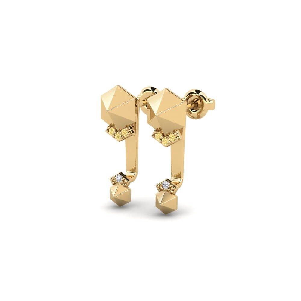 Gele Diamant Dames Oorbellen Presensya