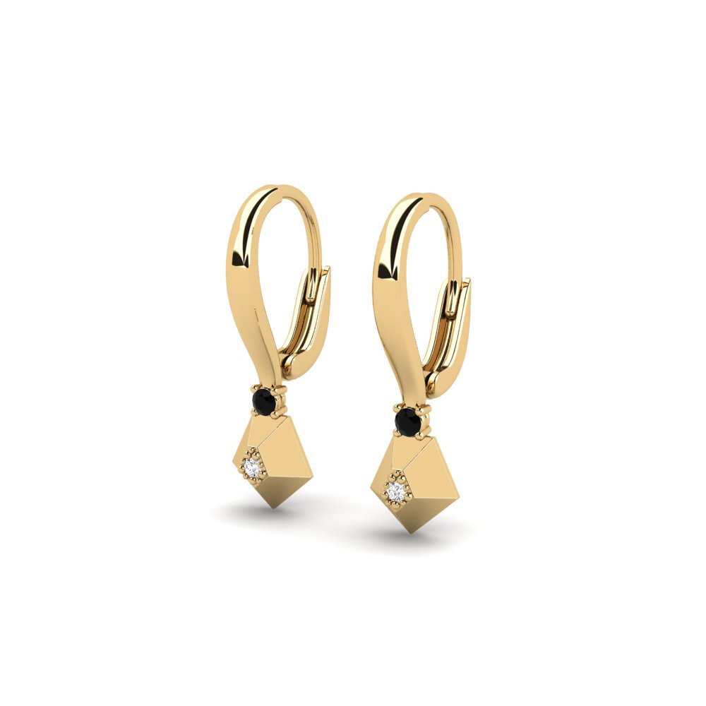 Nilam Hitam Anting-anting wanita Quartermoon