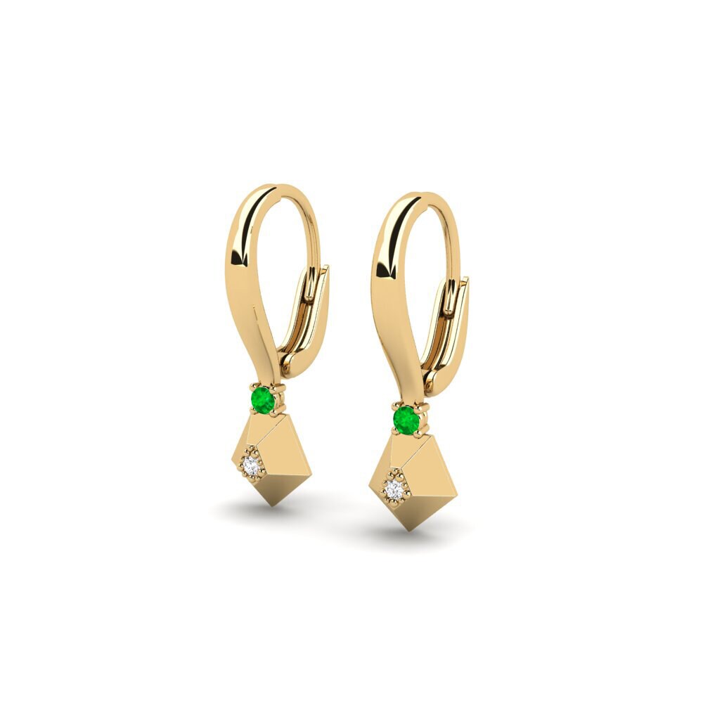 Smaragd Damen ohrring Quartermoon