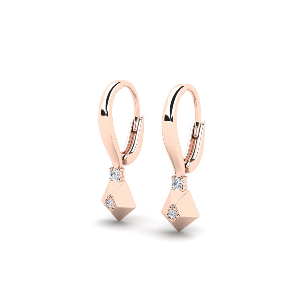 14k Rose Gold Women's Earring Quartermoon