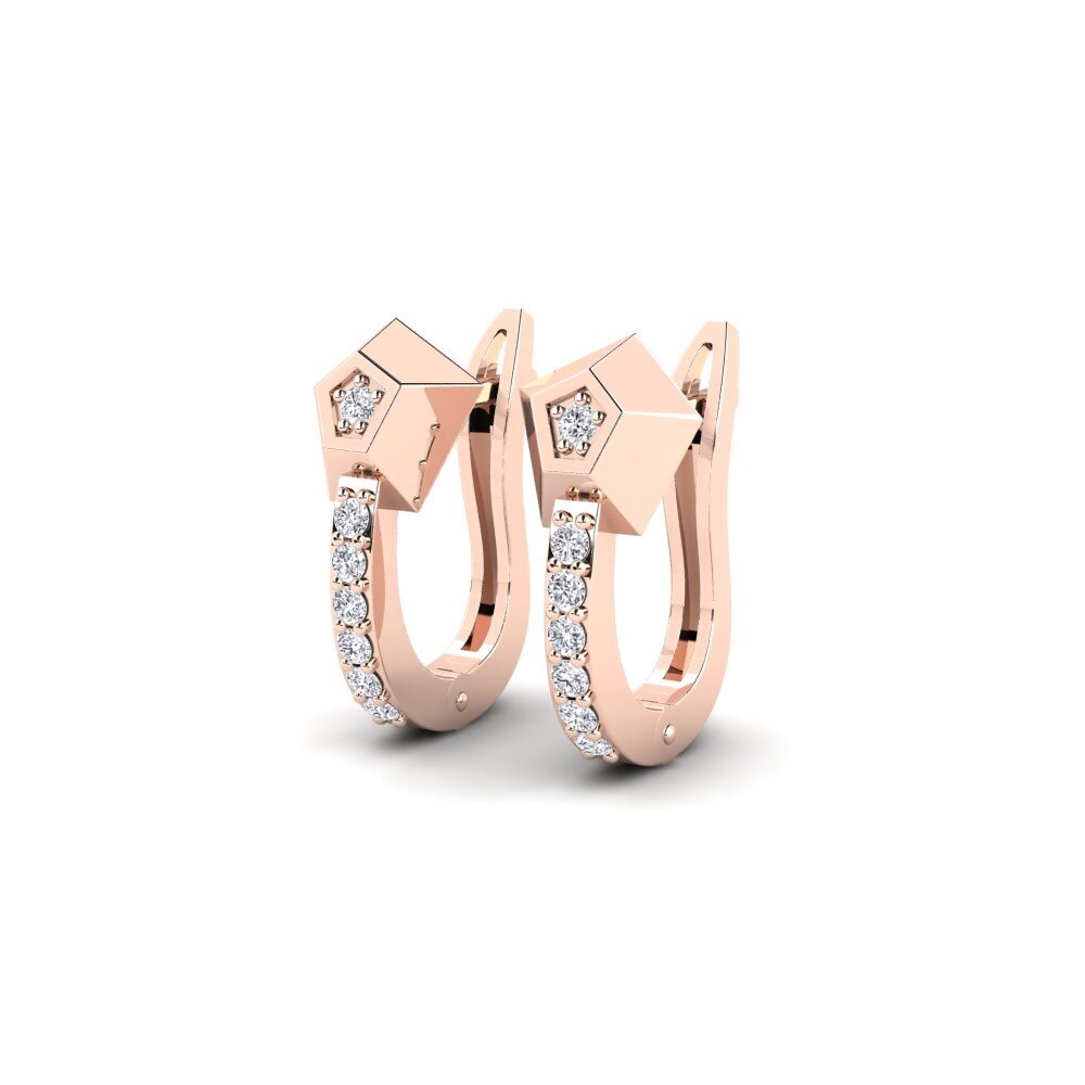 14k Oro Rosa Pendiente de mujer Quasar