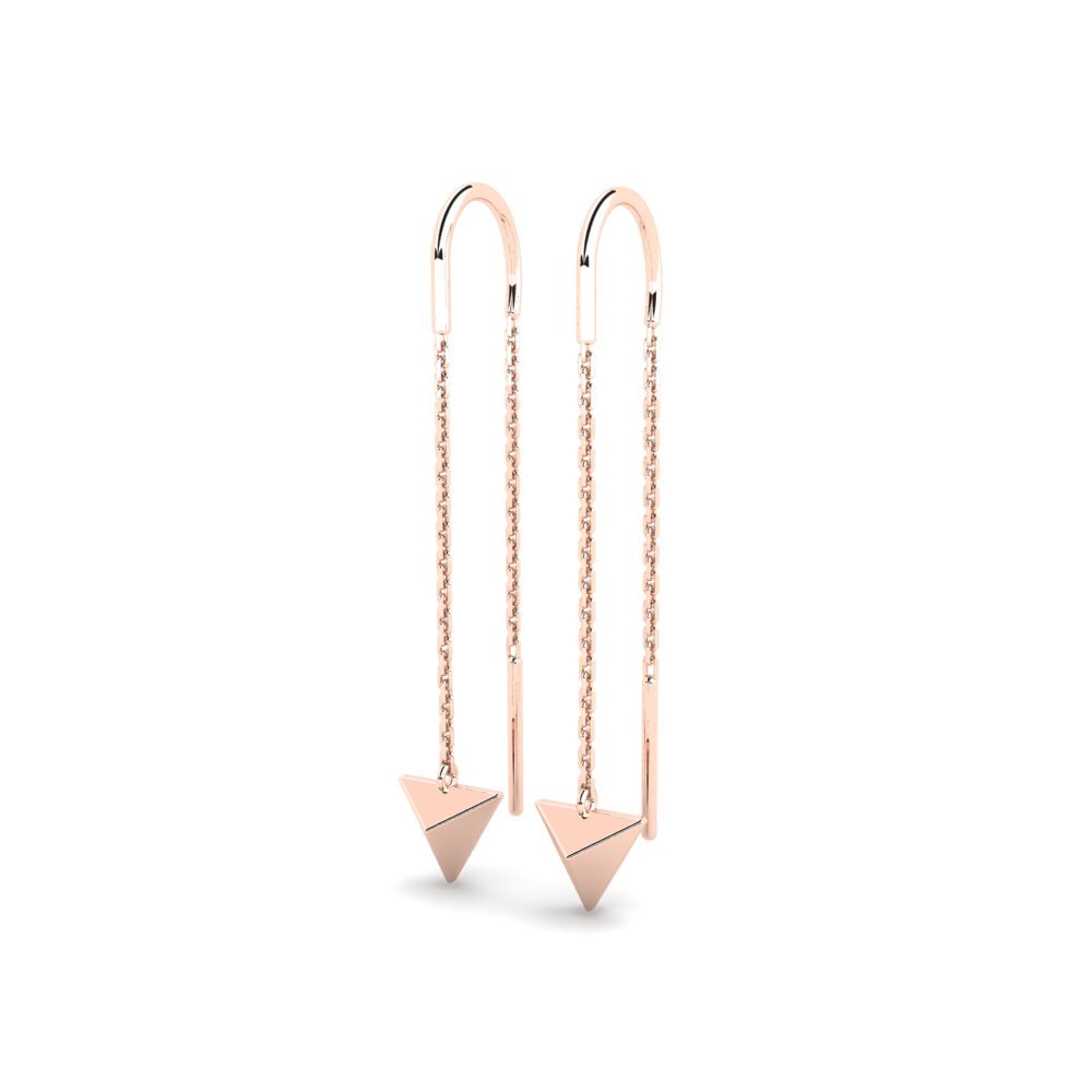 14k Oro Rosa Pendiente Railway