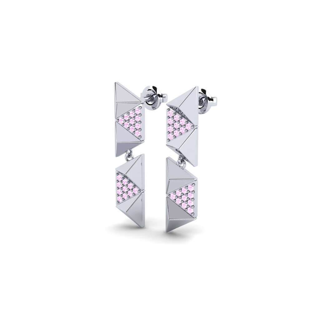 Platino Zafiro Rosado Pendiente de mujer Robsart