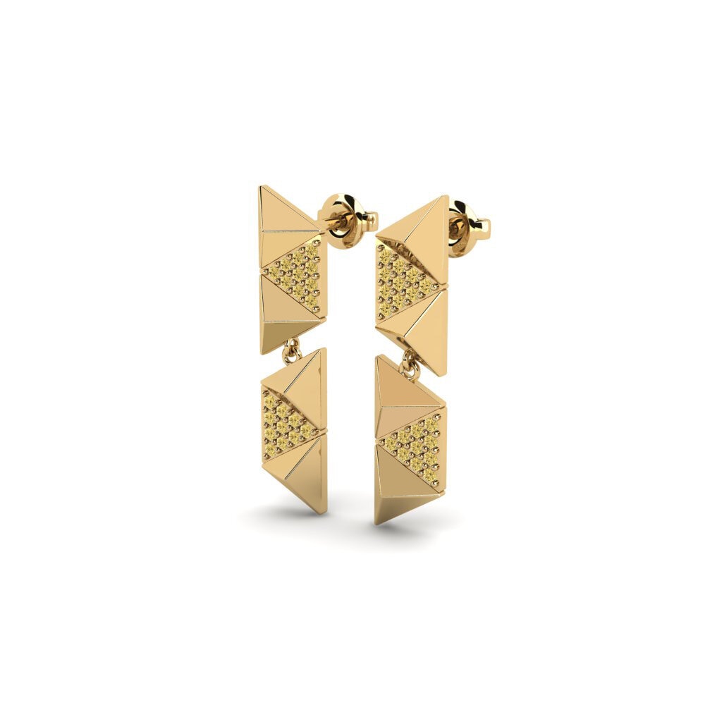 Gele Diamant Dames Oorbellen Robsart