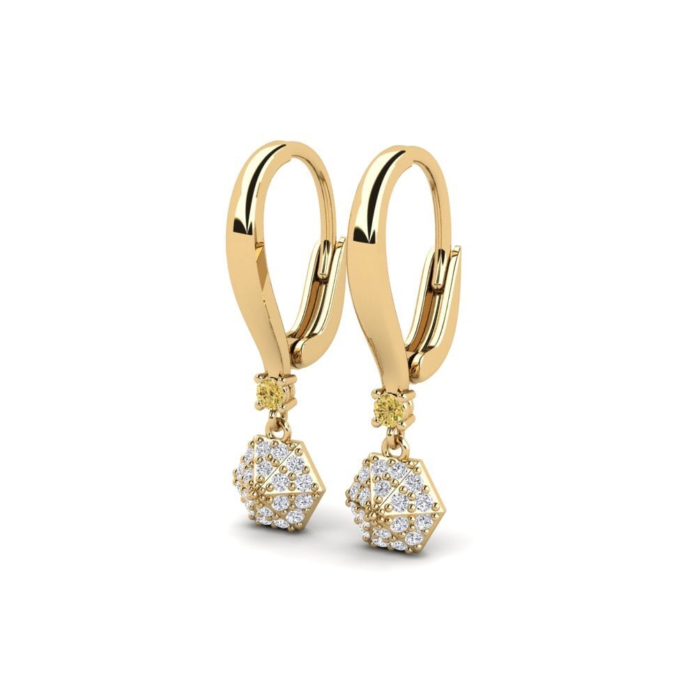 Gele Diamant Dames Oorbellen Savienots