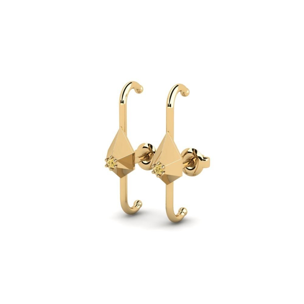 Gele Diamant Dames Oorbellen Sebou